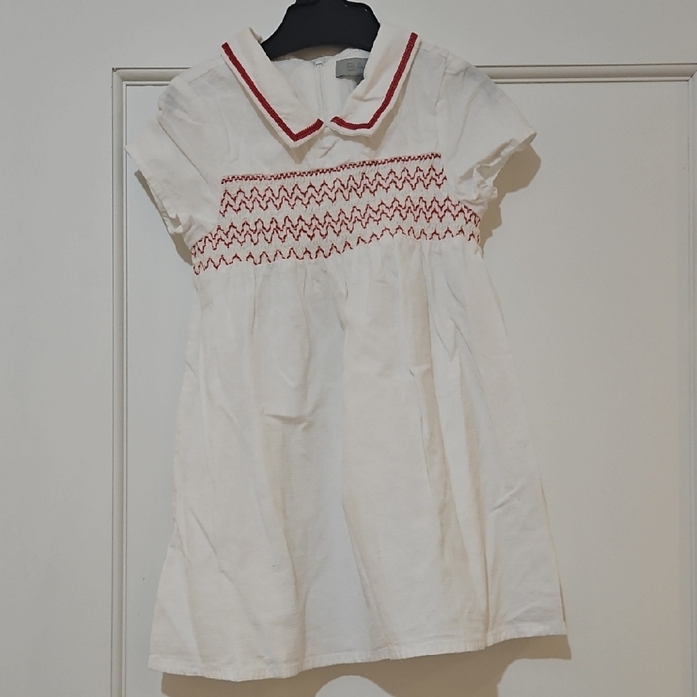 Girl's Dress with Crimson Stitching